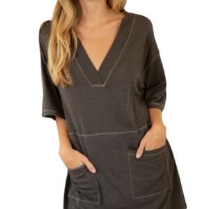 NATURAL LIFE Charlie V Neck Mini Shirt Dress Oversized XL